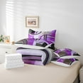 thumbnail image 5 of YST Ombre Purple Grey Bed in a Bag Queen Size,Oil Painting Circles Comforter Set Bedroom Decor,Modern Geometric Stripes Lines Down Comforter,Abstract Grunge Artwork Fitted Sheet 7 Pcs, 5 of 5