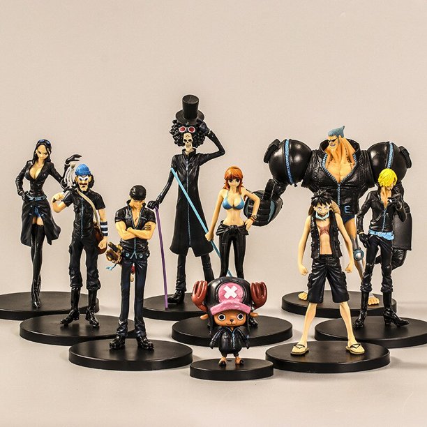 Figuras de acción de One Piece, 9 piezas, Pvc, Luffy, Nami Zoro, colección, conjunto completo, gran oferta Gong Bohan LED