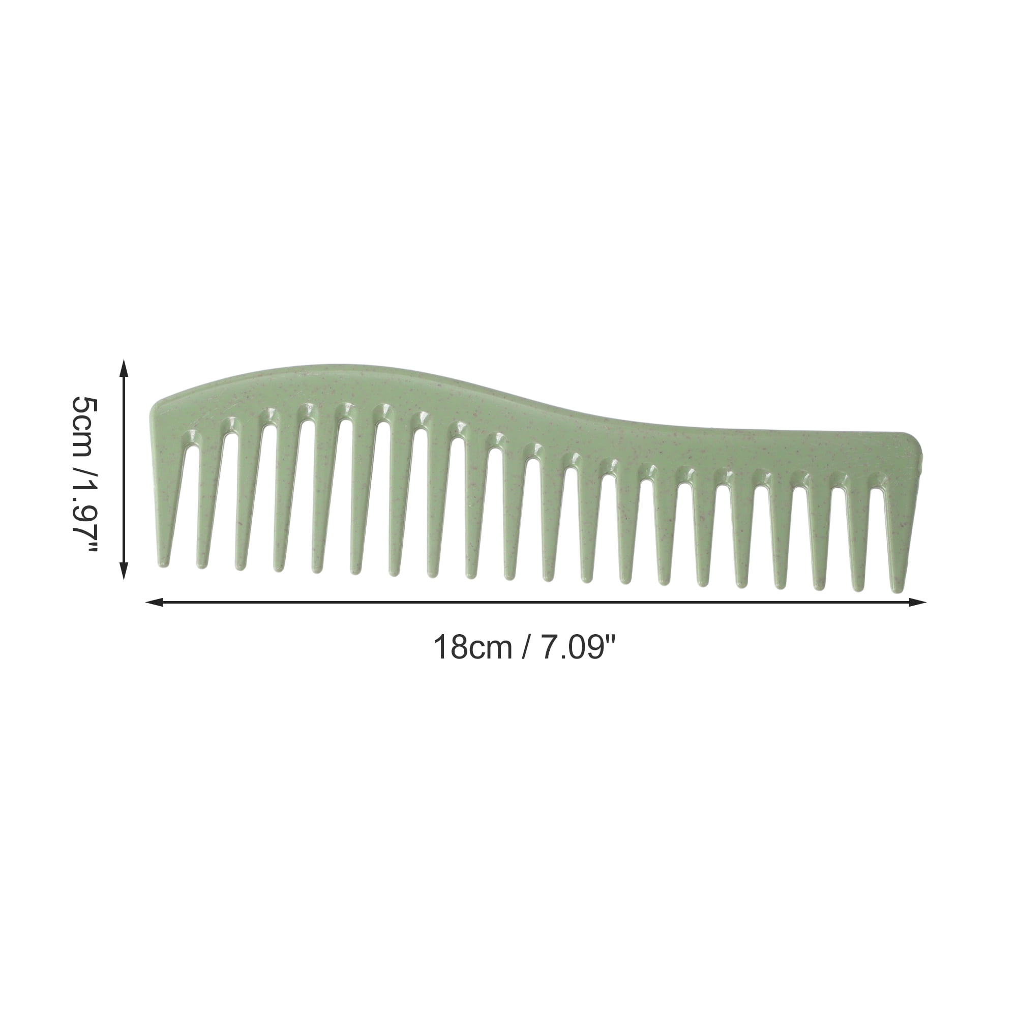 Unique Bargains 1 Pc Women S Shaped Wide Tooth Straightening Comb for Curly Hair Green