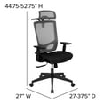 thumbnail image 4 of Flash Furniture Ergonomic Mesh Office Chair with Synchro-Tilt and Headrest, Gray/Black, 4 of 13