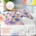 thumbnail image 3 of Pink Purple Blue Spring Floral Bedding 3 Piece Duvet Cover Set Queen Size, Watercolor Summer Botanical Soft Microfiber Comforter Cover with Zipper Closure & Pillowcases, FadeResistant Quilt Cover, 3 of 9