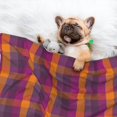 thumbnail image 3 of Naloa Orange and Purple Plaid Dog Blanket, 3 Sizes Cat Blanket for Indoor Cats Large Medium Small Dog Gifts-, 3 of 8