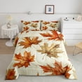 thumbnail image 1 of Fall Leaves Full Comforter Sets Autumn Maple Leave for Kids Boys Bedding Set,Yellow Botanical Bed Set Plant Decor Down Comforter, 1 of 7