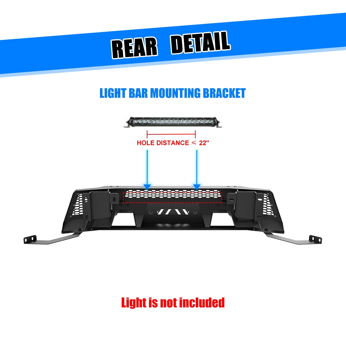 Heavy Duty Steel Front Bumper for Ford Ranger 2019 2020 2021 2022 2023,Black Powder Coated Front Bumper