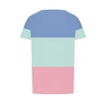 thumbnail image 5 of ZyeKqe Womens Tunic Tops Casual Summer Crew Neck Short Sleeve Tshirts Color Block Loose Fitted Blouses, 5 of 5