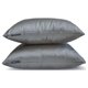 thumbnail image 4 of Fundas de almohada decorativas HomeCentric plateadas (paquete de 2), 35 x 35 cm (14 x 14 pulgadas), fundas de cojín lisas de satén para sofá, estilo moderno liso - Satén flameado gris plateado, 4 of 8