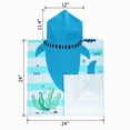 thumbnail image 4 of NovForth Shark Kids Hooded Beach Towel Pool Bath Towel Soft Absorbent Poncho, 24" x 24", Blue, 4 of 8
