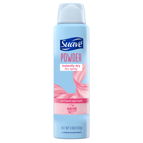 Suave Dry Spray Instantly Dry Powder Antiperspirant Deodorant, 3.8 oz