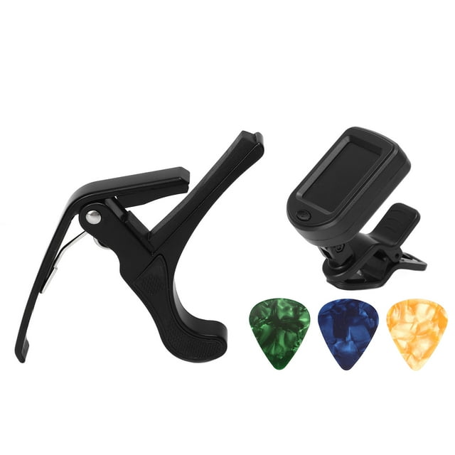 Kit de afinador de guitarra, afinador de púas de capo de guitarra, afinador de púas de capo de guitarra, juego de afinador de púas de capo de guitarra, estándares líderes en la industria Jadeshay A