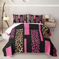 thumbnail image 2 of Erosebridal Leopard Cheetah Print Boys Girls Quilt Full, Fashion Abstract Full Bedspread Sets, Pink, 3-Piece, 2 of 7