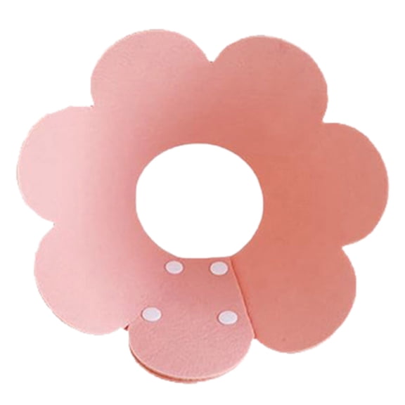 Adjustable Soft Cat Cone Collar, Anti-Licking Design for Post-Surgery Recovery, Comfortable Felt Material for Home or Vet Use, Pink, Size S