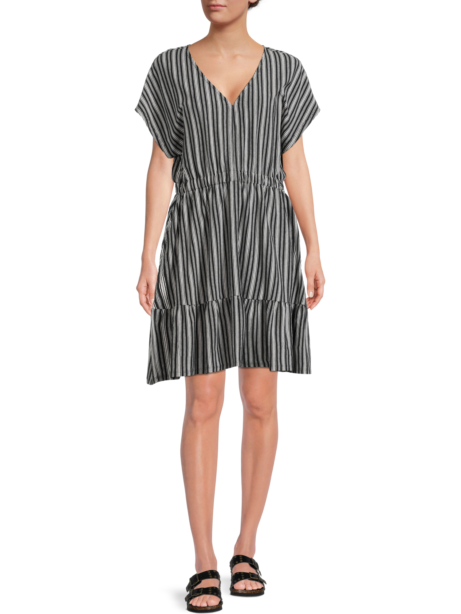Time and Tru Women's V-Neck Printed Knit Dress - image 4 of 5