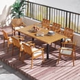 thumbnail image 4 of Costway 2 PCS Patio Dining Chairs with  Removable Padded Cushion Armrests Acacia Wood, 4 of 9