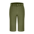 thumbnail image 4 of Ecqkame Mens Capris Pants Casual Elastic Waist Drawstring Breathable Trousers with Pockets Solid Color Lightweight Pants Army Green M, 4 of 5