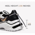 thumbnail image 4 of LUCKY STEP Fashion Colorblock Chunky Sneakers Retro Dad Casual Shoes,Black&White,Womens, 4 of 10