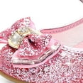 thumbnail image 4 of Otqutp Slides Kids Girls Flower Girls Dress Shoes Toddler Kids Wedding Low Heel Mary Jane Shoes Glitter Flat Shoes, 4 of 6