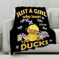 thumbnail image 6 of Custom Name Just a Girl loves Duck Adult duck Blanket Kids Funny Blanket Suitable for Bedroom bed sofa Crib Couch Chair outdoor All Season Items That Yellow Duck Lovers Will Love 60"x50"for Teens, 6 of 6