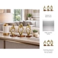 thumbnail image 6 of Abstract Figurines for Home Decor - Sculpture for Bathroom, Living Room, Office and Shelf Display - Modern Boho Metal and Mango Wood Thinking Statues for Coffee Table - Set of 3, 9", 9", 8", Gold, 6 of 13