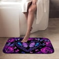 thumbnail image 4 of 1pc Purple Roses and Butterflies Absorbent Non-Slip Bathroom Thickened Flannel Rug Decor,Soft,Quick Drying,Suitable For Indoor/outdoor Use,Bathrooms,Bedrooms,Kitchens,Terrace,Laundry Rooms,16"x24", 4 of 9