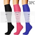 thumbnail image 5 of Bnwani Womens Compression Socks Multi‑Color Knee‑High Pressure Support Socks for Sports Running Travel Cycling 3‑Pack Black L, 5 of 9