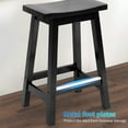 thumbnail image 2 of Bar Stools Set of 2, Solid Wooden Saddle-Seat Stools Kitchen Counter Barstool 24-Inch Height Counter Height Pub Chairs for Dinning Room Kitchen, 2 of 7