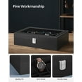 thumbnail image 6 of 12-Slot Watch Box, 2 Layers Lockable Watch Case with Glass Lid with 1 Drawer, Black and Black, 6 of 6