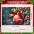 thumbnail image 5 of Red Theme Christmas Banner Snowflake Pattern Holiday Banner Gold Bow Pine Branch Xmas Banner for Christmas Party Home Decoration Holiday Gathering, 5 of 9