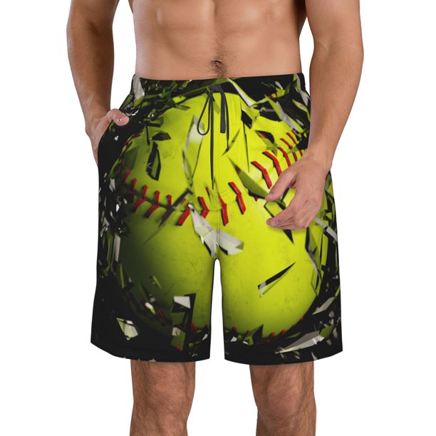 Fotbe Ball Trajes de Baño Estampados para Hombre, Shorts de Verano de Secado Rápido, Ropa de Playa, Bañadores-Small