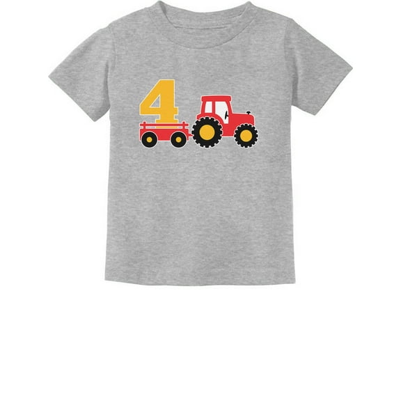 Tstars Boys Unisex 4th Birthday Gift Construction Tshirt Birthday Gift for 4 Year Old Birthday Gift for Boys Birthday Party B Day Toddler Infant Kids T-Shirt