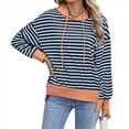 thumbnail image 1 of Sudadera de Rayas de Gran Tamaño para Mujer, Sudadera con Capucha de Bloques de Color, Jersey de Larga, Ropa Y2K Gris Azulado XXL, 1 of 10