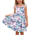 thumbnail image 2 of WAVSUF Girls Flare Dress Square Neck Lightweight Soft Sleeveless Casual Summer Trendy Dress Multicolor Size 2, 2 of 9
