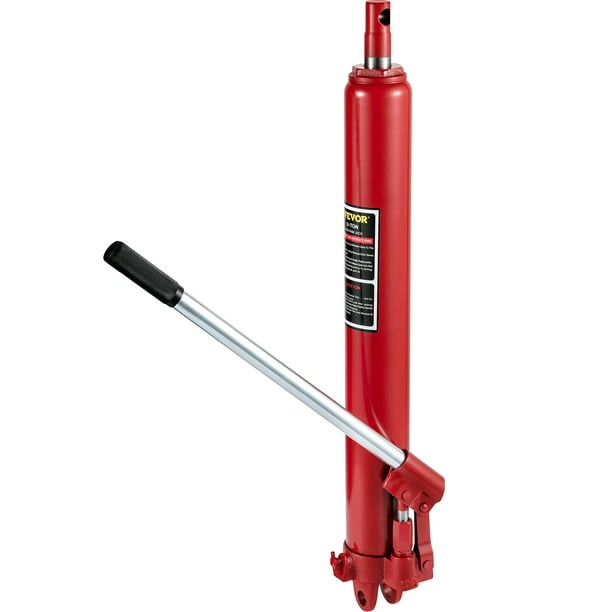 VEVOR Gato hidráulico largo, capacidad de 3 toneladas/6600 libras, con bomba de pistón único y base de horquilla, recogedor manual de cereza con mango, para grúas de garaje/tienda