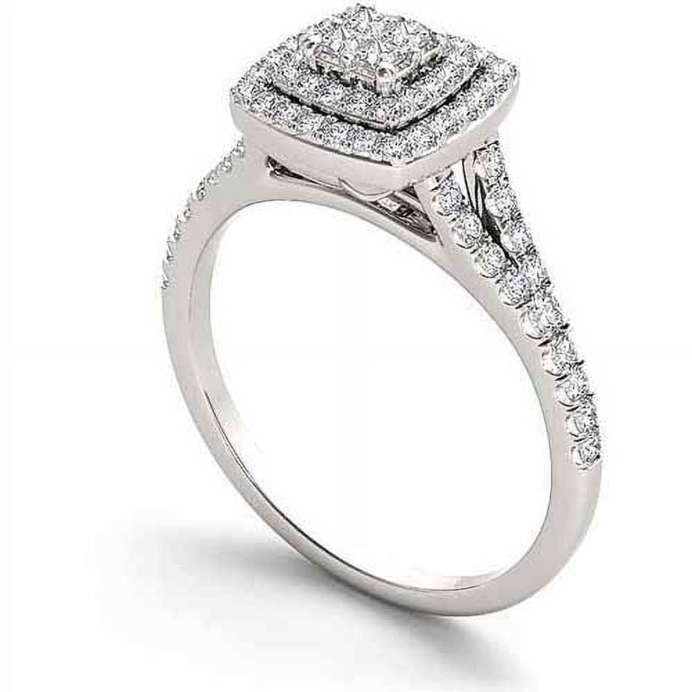 1/2 Carat T.W. Diamond 10kt White Gold Double Halo Engagement Ring