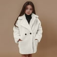 thumbnail image 2 of Vedolay Girls Winter Coat Lightweight 2023 Long Sleeve Button Down Shirts Beige,110, 2 of 5