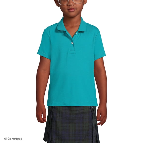 Lands' End School Uniform Girls Iron Knee Blend Plain Front Chino Pants