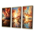 thumbnail image 3 of Designart "Storm Clouds Mystical Beauty " Landscape & Nature Framed Wall Art Set Of 3 - Coral Clouds Frame Gallery Set For Office Decor, 3 of 7