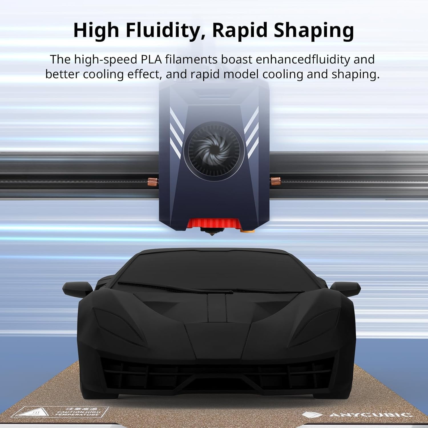 High Speed 3D Printer Filament Bundle, Rapid PLA Filament 1.75mm with High Print Quality and Dimensional Accuracy, 1KG Reusable Spool, Includes Black, White, Blue, and Red (4KG Total)