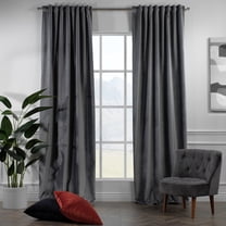 3S Brother's Solid Luxury Matte Velvet Soft Curtains Set of 2 Panels Hanging Back Tap & Rod Pocket Home Décor Bedroom Kitchen Office Windows Room Darkering ( Grey-52"x95")