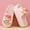 pink color, variant on Women's Summer Indoor Home Slippers, Heeled Cartoon Alphabet Decorated Soft Sole Flats, Women Shoes