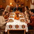 thumbnail image 5 of 2 Pcs Thanksgiving Floral Tablecloth, Fall Rectangle Disposable Plastic Table Cover for Long Table Party Home Halloween Decoration, Waterproof Autumn Table Decor, 54x108 Inches, 5 of 6