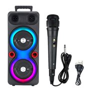 FASDRESS Dual Subwoofer Speakers Bluetooth-compatible 5.0 6.5 Inch with Mic Fm Radio