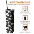 thumbnail image 6 of 20oz Halloween Skull Crossbones Pattern Skinny Tumblers Stainless Steel Tumbler with Lid and Straw,Vacuum Insulated Double Wall Travel Tumbler Cups with Cleaning Brush for Coffee,Tea, 6 of 6