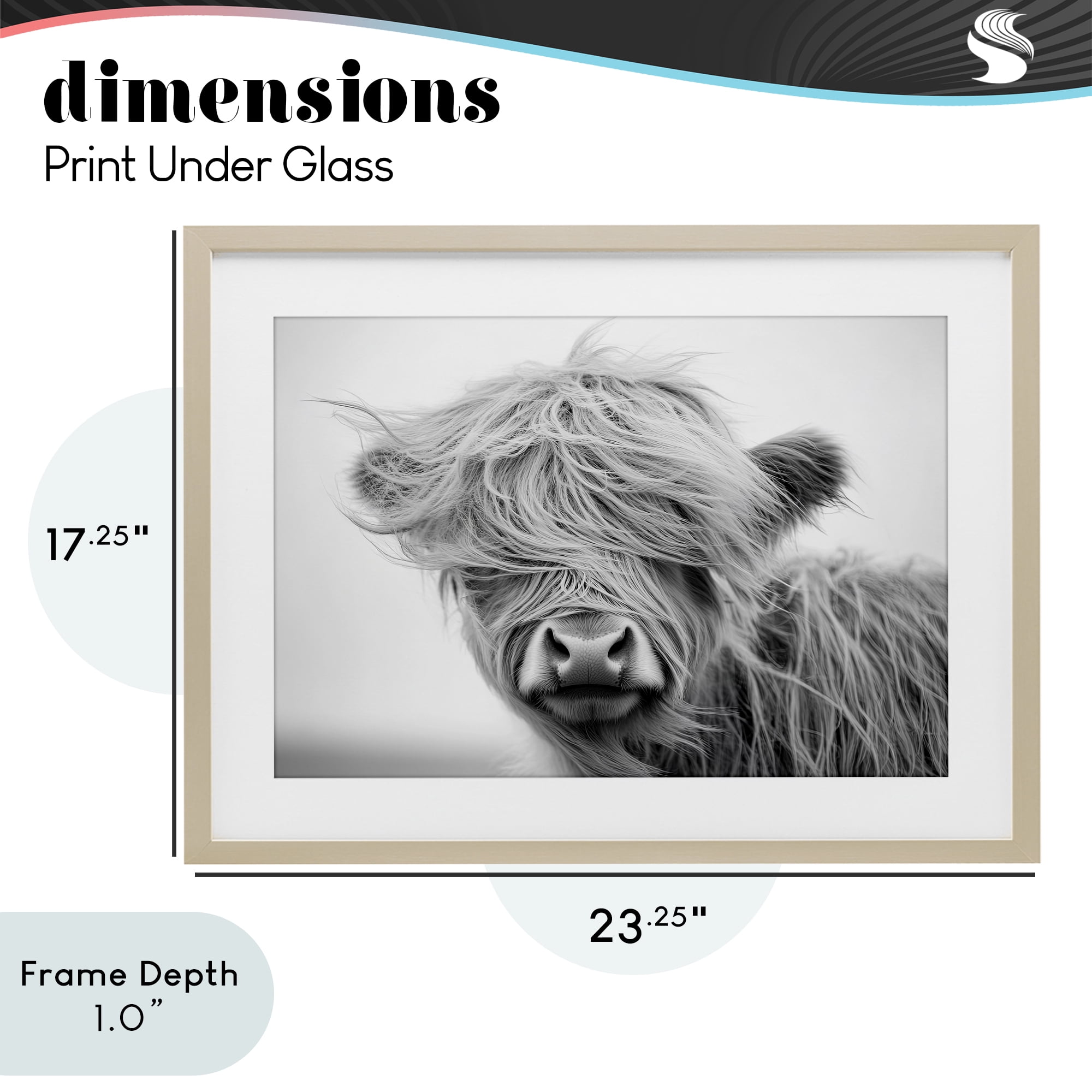 Stupell Industries Easy Breezy Cattle Birch Framed Print Under Glass, design by Tina LeCour