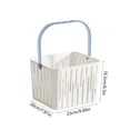 thumbnail image 2 of Handheld Shower Caddy Basket, Square Drainable Bath Storage Organizer, Plastic Toiletry Holder for Shampoo, Soap, Shower Gel and Bathroom Essentials Storage, White, 2 of 6