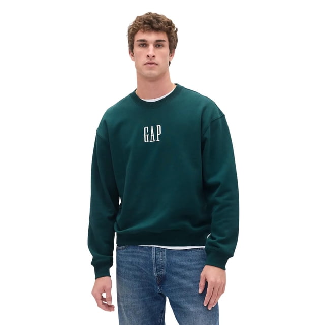 Sudadera GAP con Logo, Cuello Redondo, forro polar, Verde Tropical, Talla L