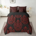 thumbnail image 2 of jejeloiu Baroque Floral 7-Piece Twin Bedding Sets,Damask Flower Print Bedding Comforter Set,Red Black Sheet Sets For Adults,Ultra Soft Bedroom Decoration Reversible, 2 of 8