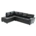 thumbnail image 2 of Gallant 111 in. W 2-piece Faux Leather L Shape Sectional Sofa in Black, 2 of 4