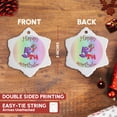 thumbnail image 3 of 3drose, Happy 5th Birthday with Rainbow Background, 3 inch Snowflake Porcelain Ornament, 3 of 7