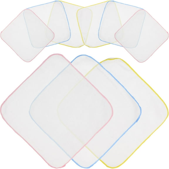 WEUVEB Assorted Baby Burp Towel Set for Teething and Drooling Babies 25x25cm 9 Pieces