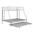 thumbnail image 5 of Euroco Metal Twin over Full Bunk Bed with Moveable Trundle & 2 Ladders for Bedroom, 3 Beds for Kids Teens Adults and Guests, Silver, 5 of 13